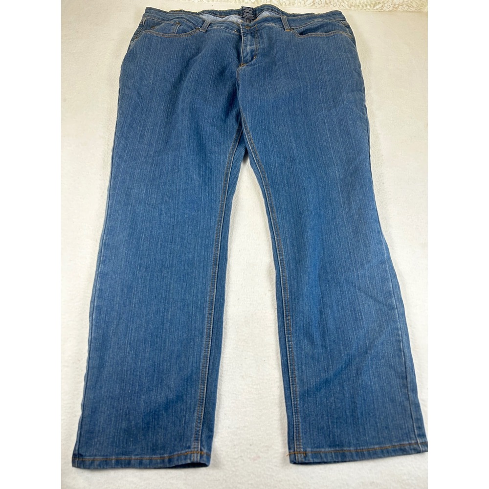 Southern Expressions Womens Blue Relaxed Fit Straight Leg Jeans Sz 22PET Stretch